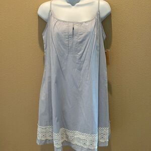 NWT Copper Key: light blue‎ striped / Spaghetti straps / Mini Summer Dress Small